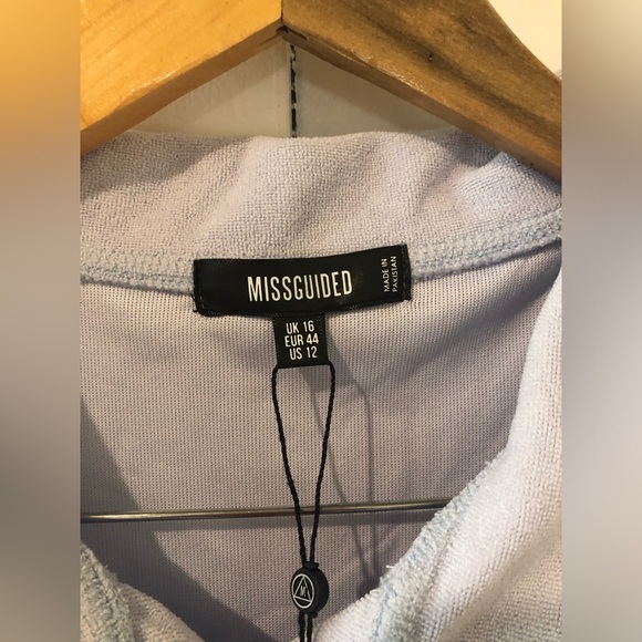 Missguided blue terry crop button up - Picture 5 of 5